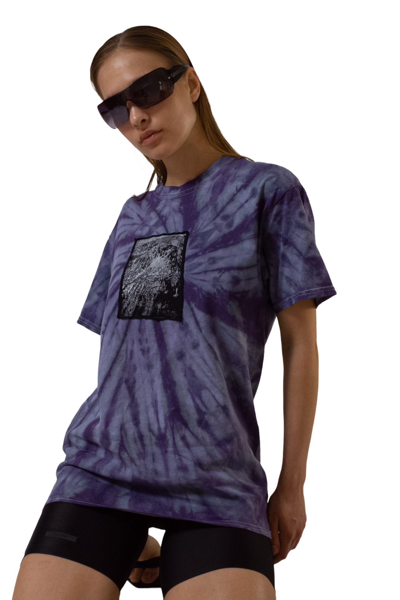 MOUNTAIN T-SHIRT WITH PATCHWORK purple